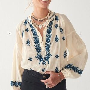 NWT Maison Hotel Lina Blouse - Holbox Blue
